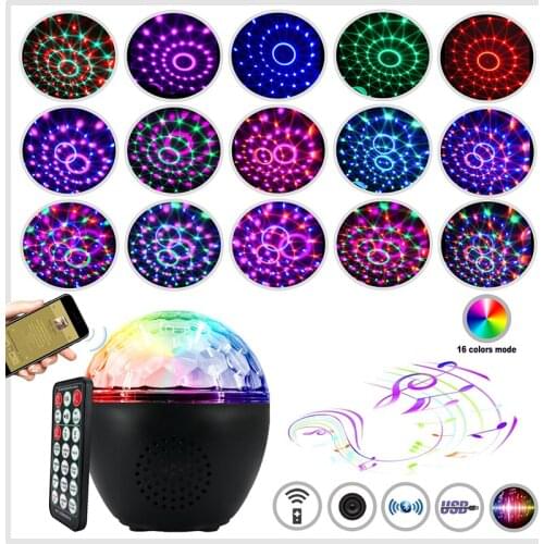 Disco Ball Lights Sound Control Strobe Stage Light Led 9W RGB Light Bluetooth Mp3 Music 16-Color For Birthday Party Wedding Club