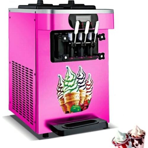 Three Flavors Ice Cream Makers Machine Pink Stainless Steel Soft Ice Cream Machine