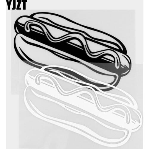 YJZT 14.1×9.5CM Hot Dog Creative Food Vinyl Decals High Quality Car Stickers Decoration Black / Silver 20B-0304