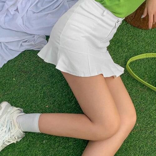 2020 high waist a-line skirt female summer lotus leaf skirt tight-fitting hip skirt girl hakama DQ1244