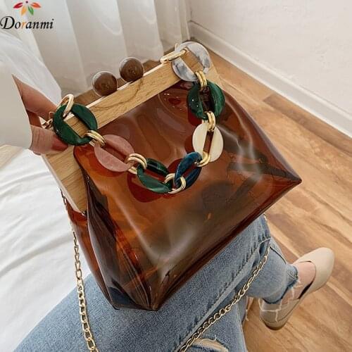 DORANMI Transparent Shell Flap Womens Handbags 2020 Big Chain Strap Flap Shoulder Bag Female Crossbody Bags Bolsos Mujer BG771