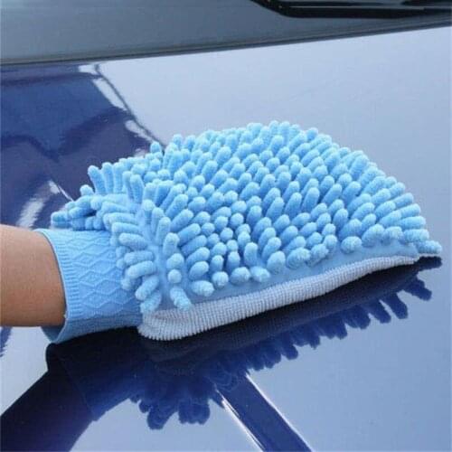 1 Pcs Chenille Microfiber Double-sided Use Car Wash Glove Household Cleaning Multipurpose Tool Random Color 23*18cm Single