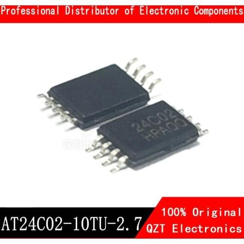 10pcs AT24C02-10TU-2.7 AT24C02 24c02 TSSOP8 2-Wire Serial EEPROM IC