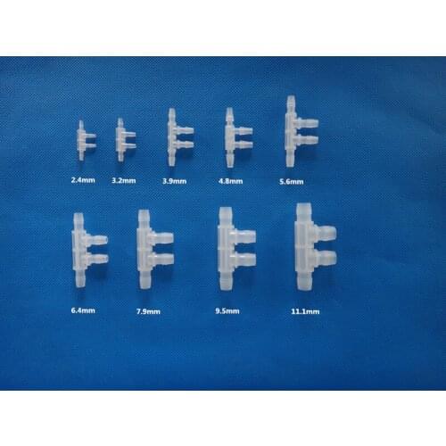 10 PCS OD 2.4/3.9/4.8/5.6/6.4/7.9/9.5/11.1 Plastic Pagoda Joint Equal Diameter Waterway Distributor Four-way Diverter Hose Joint