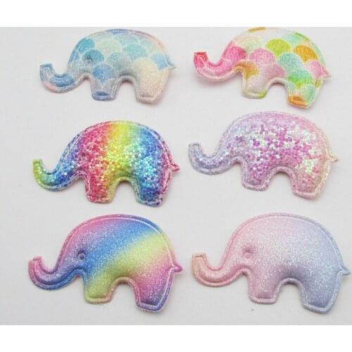 10PCS Colorful Elephant Ball Padded Appliques For clothes DIY Baby Hair Clip Headwear Decor Ornament Accessories