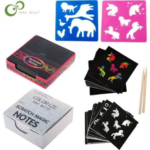 100PCS Rainbow Scratch Art Mini Notes With Wooden Stylus Scraping Drawing Toys Arts And Crafts Girls Stocking Stuffers Art ZXH