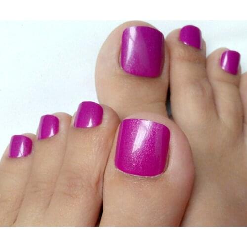 24 Pcs Pearl Rose Artificial Fake Toenails For Design False Toe Nails Acrylic Foot Nail Art Tips