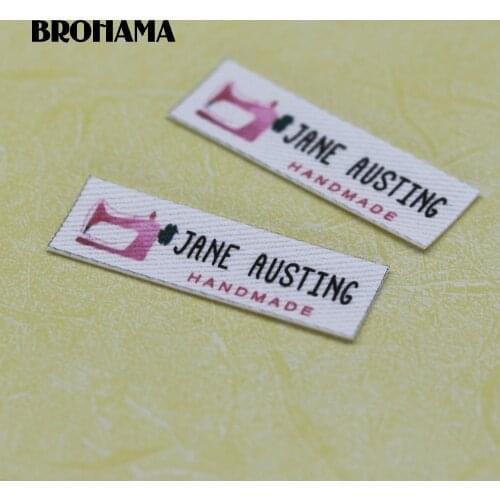 120 pieces Custom logo labels, Name iron on label, Custom Clothing tags, Organic Cotton Labels