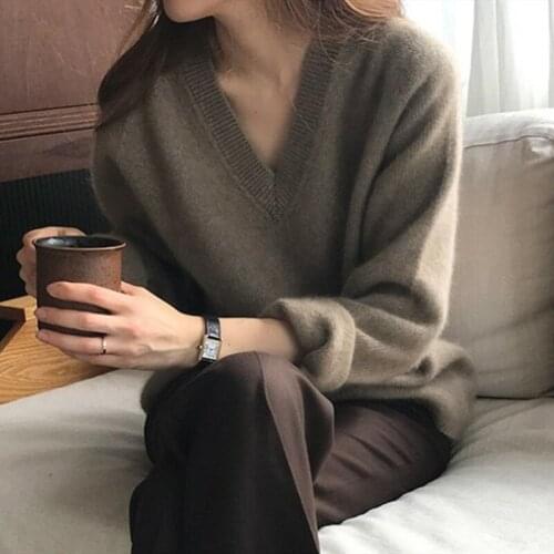 2021 Women Sweater Pullover Female Knitting Overszie Long Sleeve Loose Elegant Knitted Thick Outerwear Womens Winter Sweaters