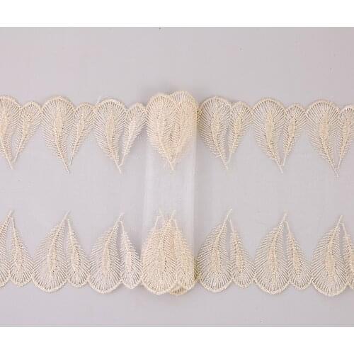 3Yards Gold Thread LaceTrim Dress Wedding Lace Ribbon Fabric Applique Baby DIY Embroidered Sewing Craft 18cm Width