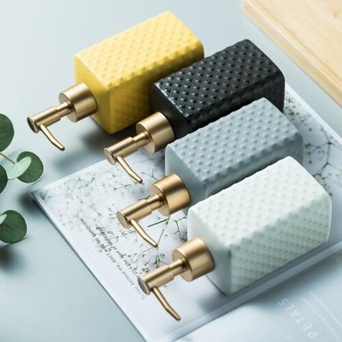 Bathroom Accessories Embosssed Ceramic Shampoo Dispenser Bottle Lotion Bottles Shower Dispenser distributeur de savon диспенсер