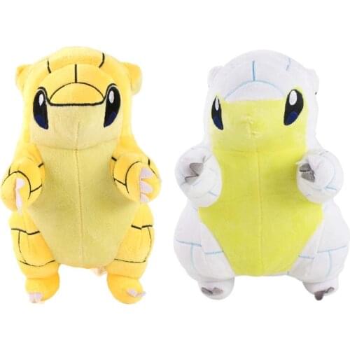 27-29cm Anime Cute White Yellow Sandshrew Plush Toys Stuffed Animal Dolls Gift for Children