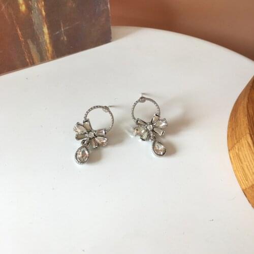 Bilandi S925 needle Modern Jewelry Glass Earrings Popular Design Hot Selling Clear Glass Dangle Earrings For Girl Lady Gifts