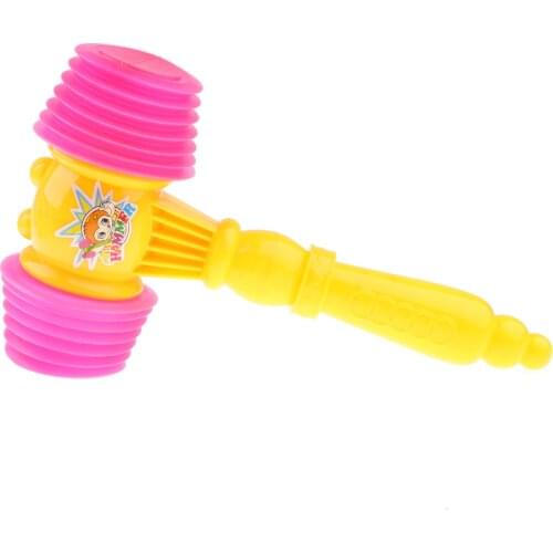 Large Plastic Squeaky Hammer with Whistle, Kids Sound Toy, Birthday Gift, Party Supplies
