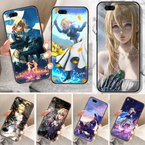 Anime Violet Evergarden Phone Case For Xiaomi Mi Note 8 9 10 11 9T 10T A3 Lite Pro Ultra black soft prime painting cover art