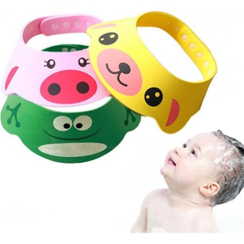 Baby Bath Cap Childern Wash Head Cap Outdoor Sunhat Adjustable Cutting Hair Shower Cap Wash Hair Visor Caps For Baby Care
