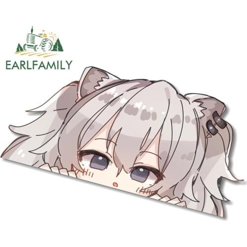 EARLFAMILY 13cm x 7.2cm JDM Anime Botan Peek Cartoon Big Head Vinyl Car Sticker Scratch Cover Decal Window Bumper Stickers