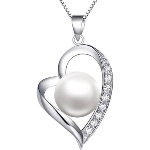 Exquisite 925 sterling silver Statement Jewelry AAA Zircon Pearl Pendant Necklace For Women Box Chain Choker Collares