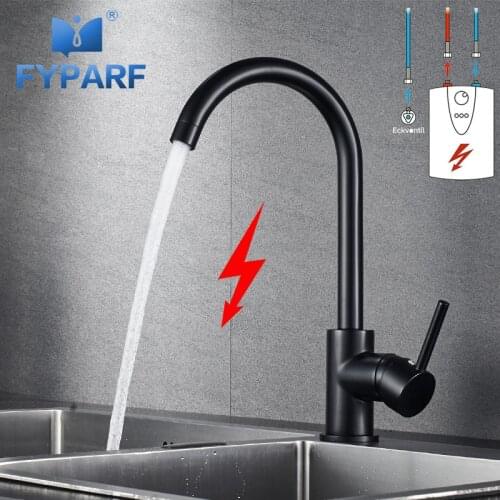FYPARF Mixer Kitchen Faucet Tap Low Pressure Kitchen Mixer Water Tap Kitchen Sink Faucet Black Tap Mixer For Kitchen Taps Brass