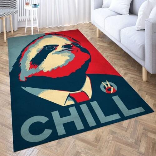 Sloth For President Carpet for Living Room 3D Anime Cartoon Rug Gamer Teen Room Bedside Lounge Rug Kids Children Floor Mats