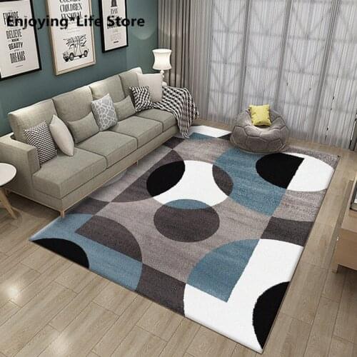 Living Room Bedroom Carpet Fashion Modern Non-slip Carpet Flannel Printed Carpet Household Large Size Soft Protection Pad