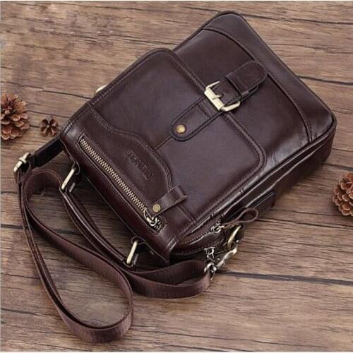 Mens shoulder bag for men High Quality Leather small tote bag mens genuine leather crossbody/males bags for men handbag