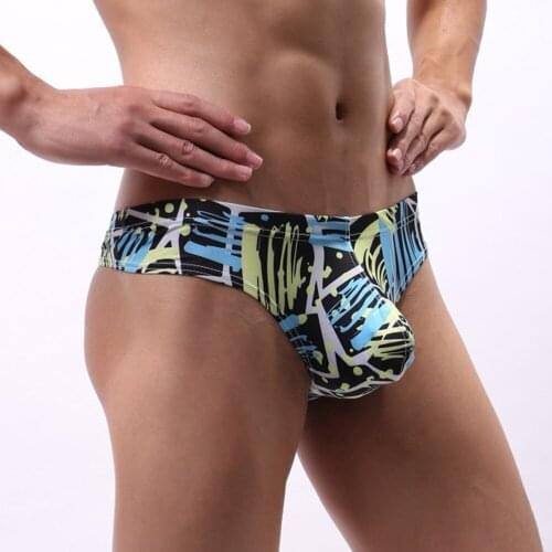 Men Sexy Underwear Breathable Pouch Briefs Low Rise Seamless Print Underpants Boxer Sexy Lingerie Bikini Gays Thongs Panties