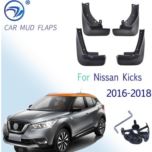 Set Molded Car Mud Flaps For Nissan Kicks 2016 - 2018 FOR Nissan Kick Mudflaps Splash Guards Mud Flap Mudguards Fender Styling