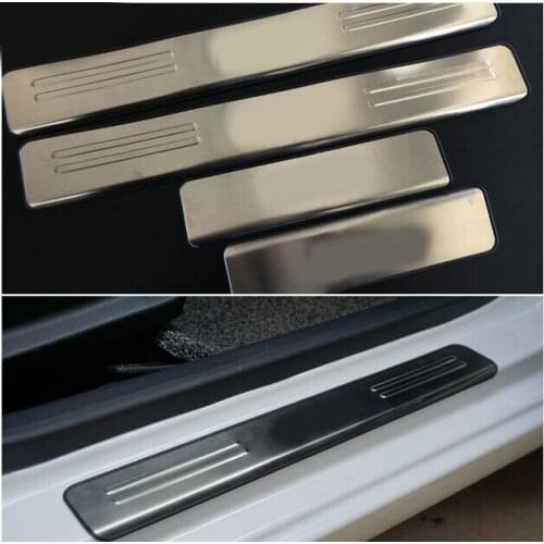Stainless steel scuff plate door sill 4pcs/set car accessories For Kia RIO sedan hatchback 2006-2012 2013-2015