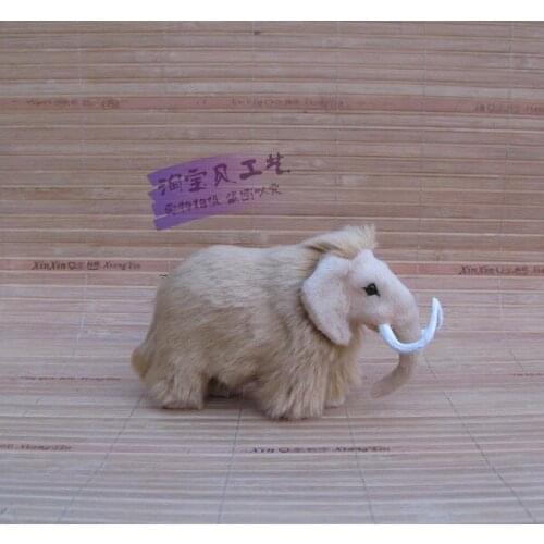 New simulation Mammoth model toy resin&fur cute Mammoth gift about 17x7x10cm 1129