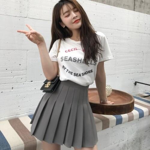New Black Mini Pleated Skirts for Young Women Spring & Summer White Grey Short Skirt High Waist A-Line Girls Sexy Skirts BSQ025