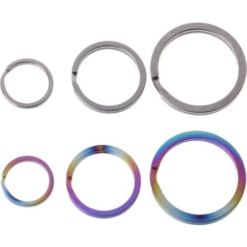 OOTDTY EDC Titanium Alloy Key Ring Pocket Tool Mini Split Keychain Buckle Circle Clip