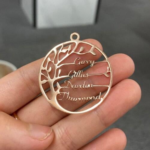 Personalized Family Tree Of Life Custom Name Necklace Stainless Steel Gold Color For Women And Men Letter Collier Christmas Gift