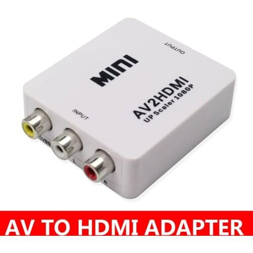 AV/RCA CVBS to HDMI-compatible Adapter 1080P Video MINI AV2HDMI Adapter Converter Box For HDTV Projector Set top box DVD
