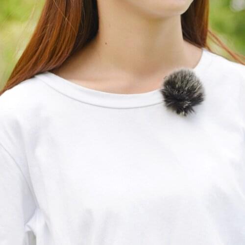 Lavalier Lapel Clip-on Microphone Fur Wind Muff Mic Windscreen Cover for Speech Meeting Black Electric Instrument Parts Access