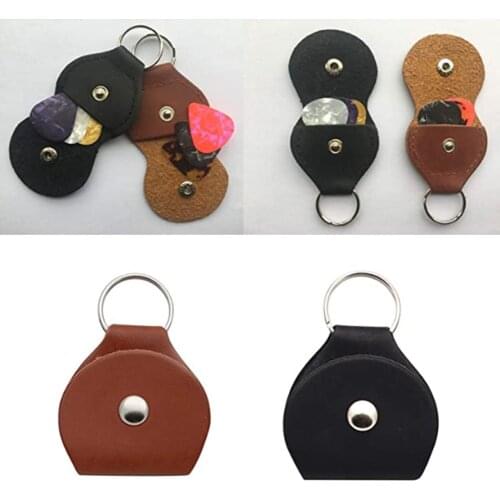 Portable Guitar Pick Holder Leather Guitar Plectrum Case Bag Guitar Accessories Lightweight Portable Music Elements