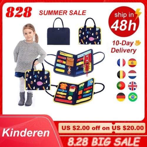 Portable Felt Busy Board Learning Board Montessori Childrens Teaching Aids Dressing Buckle Puzzle Educational Kid Toy