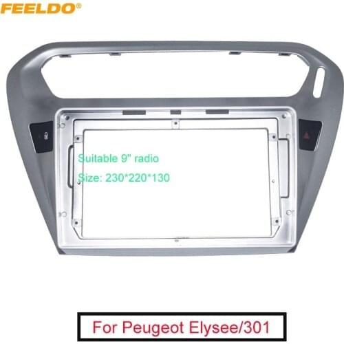 FEELDO Car Audio Fascia Frame Adapter For Peugeot Elysee/301 9" Big Screen 2DIN Dash Fitting Panel Frame Kit