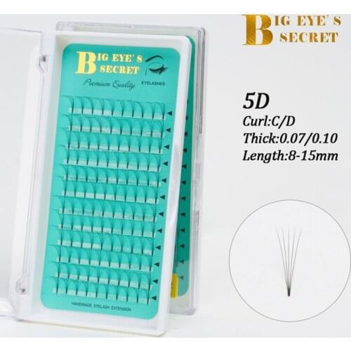 Big eyes secret 5D volume eyelash make up eyelash extensions hand-made faux mink premium eyelashes premade fans