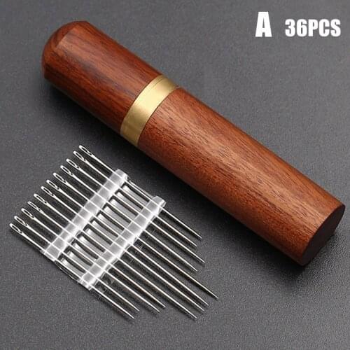 Stainless Steel Self-threading Needles Opening Sewing Darning Needles Set-30
