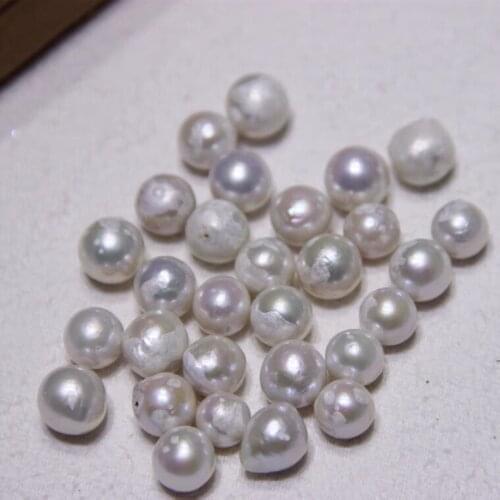 DIY Jewelry Pearl Beads 10-11mm Big Size Round Shape White Color Real Natural Freshwater Loose Pearls, 30pcs/lot