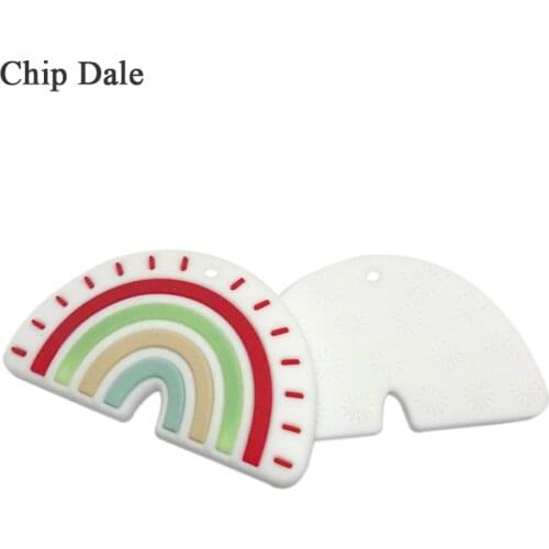 Chip Dale 1Pcs BPA Free Silicone Teethers DIY Teething Necklace Bite Toy Baby Shower Gifts Cartoon Rainbow Teether