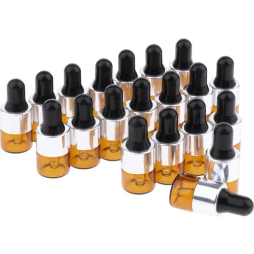 20pcs 1ml Glass Dropper Bottle for Essential Oils Perfume Makeup