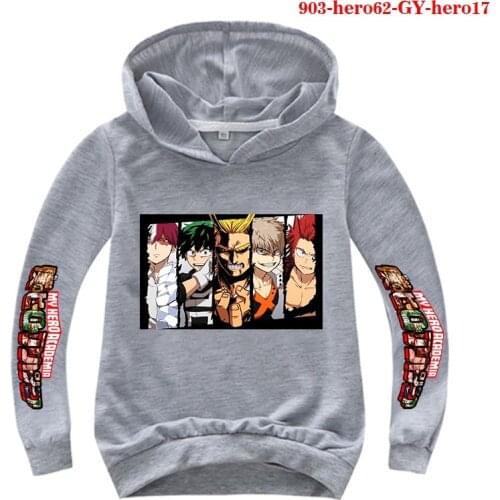 Anime Boku No Hero Academia Hoodies Boy Girls Streetwear Sweatshirts Harajuku Tracksuit Bakugou Childrens Kids Pullovers Hoodie