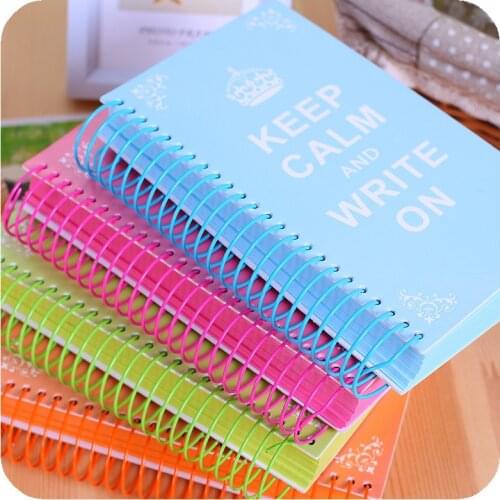 Candy Color Page Coil Blank Spiral Notebook Planner Journals DIY Graffiti Sketch Book Handbook School Stationery
