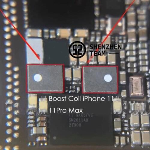 JDecflo 10pcs/lot Boost Coil For iPhone 11 11Pro Max Tigris Charger Charging Control BST/BOOST COIL Integrated Replacement Part