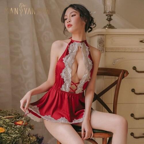 Women Teddy Sexy Lingerie Hot Negligee Lace Sleepwear Hot Temptation Erotic Sleep Dress Underwear Costumes Sexual Hotel Party