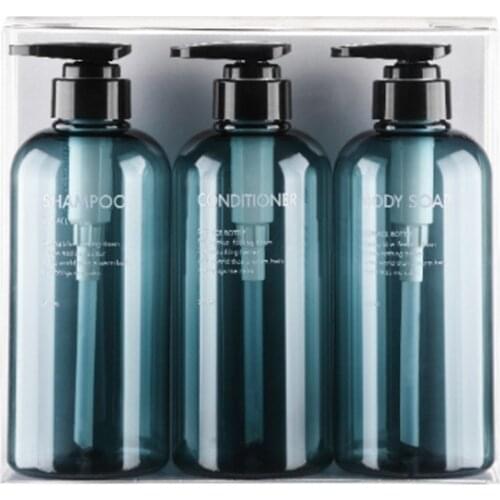 1Set Large Capacity Lotion PVC Safety Dispenser Shower Gel Empty Refill Pump 500ml Bottle Soap Holder Soap Travel Storage Bottle