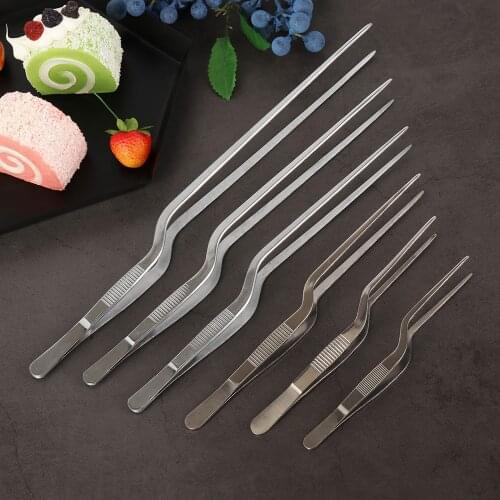1PC Stainless Steel Plating Chef Food Tweezer Barbecue Tongs BBQ Clip Serving Presentation Seafood Tool Kitchen Supplies