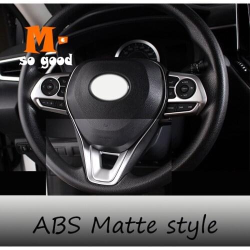 2019 2020 for Toyota RAV4 Car ABS Matte Steering Wheel Button Frame Sticker Cover Trim Auto Interior Styling Accessories 3pcs